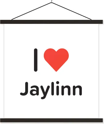 Produktbild von MuchoWow® Textilposter Ich liebe - Jaylinn - Mädchen 90x90 cm mit schwarzem Rahmen - Magnetisches
