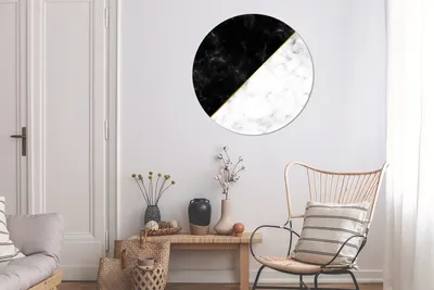 Produktbild von MuchoWow® - Mauerkreis - Wandbilder - Runde Bild - Bild aus Aluminium - Schlafzimmer - Wohnzimmerdekoration - Wand Dekoration