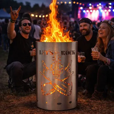 Produktbild von Feuertonne / Feuerkorb mit Motiv Let`s Rock