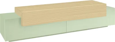 Produktbild von Dmora TV-Schrank Cassino 200x45x51,5 cm Grün, 3 Regale, 4 Fächer