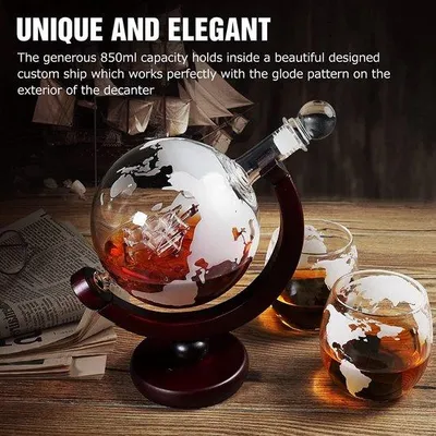 Zdjęcie produktu dla Zestaw kieliszków do whisky z kryształu – elegancka karafka z kryształu do whisky i brandy