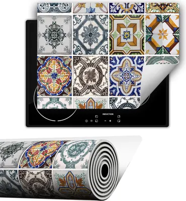 Produktbild von Herdabdeckplatte abdeckung Glaskeramikkochfeld abdeckplatte 80x52 cm Anti Rutsch Matte Aufrollbar, Mosaik