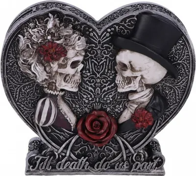 Produktbild von Bis dass der Tod uns scheidet Gothic Skelett Spardose 17,1cm