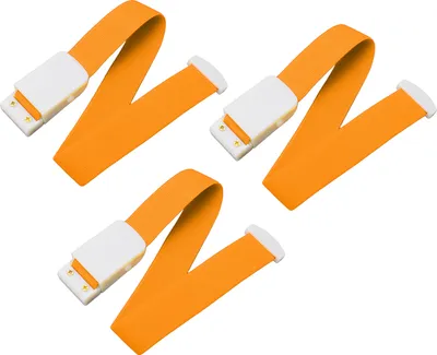 Productafbeelding van 3 tourniquetten, oranje, elastisch, voor eerste hulp en controle van bloedingen in noodsituaties, geschikt voor outdoor-reddingsuitrusting