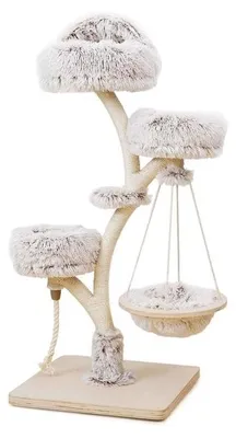 Produktbild von Famanu Kratzbaum mit Plüsch und Sisal - 130 cm hoch, mit Hängematte