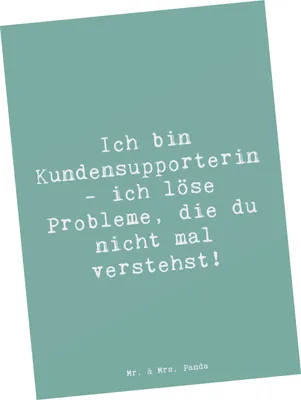 Produktbild von Mr. & Mrs. Panda Postkarte Spruch Kundensupporterin Heldin - Meeresbrise - Geschenk, Geschenke für Berufstätige, Support, Grußkarte, Beruf, Postkarten, Geduld, bildkarte