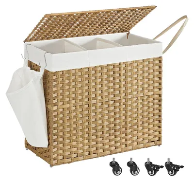 Immagine prodotto di Cesto per la biancheria con struttura in metallo – salvaspazio – 70 x 36 x 66 cm