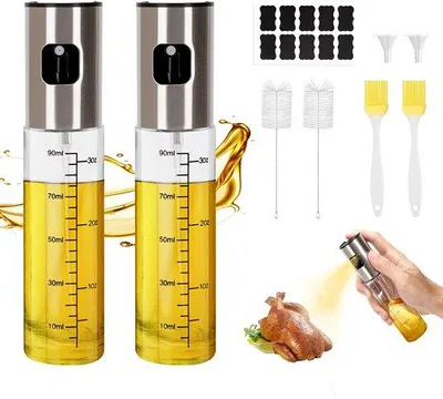 Obrázok produktu pre Rozprašovač oleja, sklenená nádoba 2x100 ml na olej na pečenie a do fritézy
