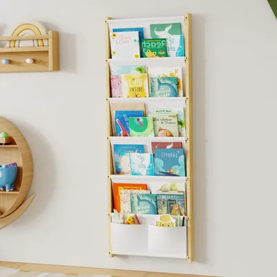 Zdjęcie produktu dla Półka na książki dla dzieci, 6 półek, wisząca