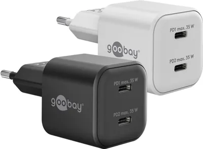 Zdjęcie produktu dla Goobay 2-ports USB GaN Oplader 35W PD Hvid