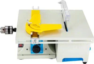 Produktbild von Multifunktion Mini Tischsäge Steinpolierer - Schmuckwerkzeug - 750W 220V - Schleifen und Polieren - Für Jadegravur und Schneiden - Metallgehäuse - Weiß