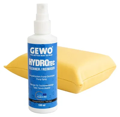 Produktbild von GEWO HydroTec Tischtennis Reinigungsset – lösungsmittelfreier Belagreiniger, 100ml inkl. Schwamm