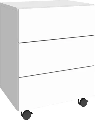 Produktbild von Kommode, Nachttisch, Rollcontainer "Vaasa" weiß-glänzend