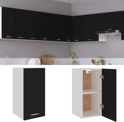 Produktbild von vidaXL Nástenná skrinka čierna 29,5x31x60 cm Materiál drevo