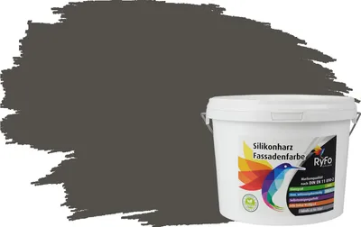 Produktbild von RyFo Colors Silikonharz Fassadenfarbe Lotuseffekt Trend Lavagrau 3l - bunte Fassadenfarbe, weitere Grau Farbtöne und Größen erhältlich, Deckkraft Klasse 1