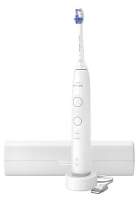 Productafbeelding van Philips 6100 HX7400/06 Sonic tandenborstel, nieuwe generatie, voor volwassenen, sonische technologie, geschikt voor gevoelig tandvlees, 62.000 bewegingen per minuut, wit, 2 minuten, 4 x 30 seconden