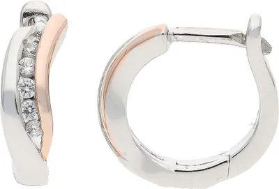 Produktbild von Creolen Silber 925 Roségold plattiert Zirkonia JL10-06-3324 JuwelmaLux