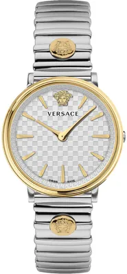 Produktbild von Versace VE8104922 V-Circle Lady weiss silber gold Edelstahl Damen Uhr NEU