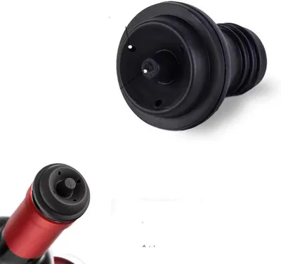 Produktbild von Weinstopfen - Vakuum-Weinverschlüsse - 2 Stück - Weinstopfen - Weinstopfen - Weinstopfen - Weinflaschenstopfen - Wein lagern - Schwarz - Ohne Vakuumpumpe - CHPN