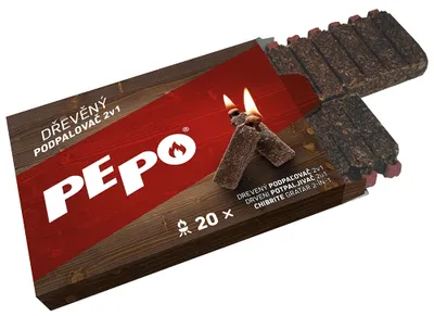 Produktbild von PE-PO drevený podpaľovač 2v1 - 20 podpalov