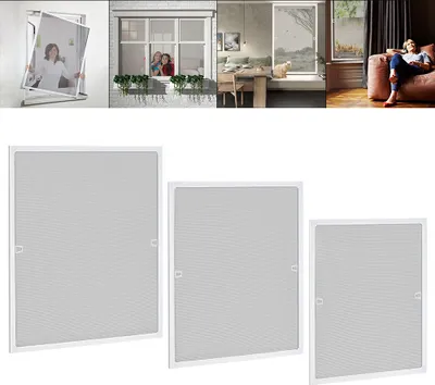Obrázek produktu pro LARS360 100x120cm Bílá okenní zástěna proti hmyzu zástěna proti komárům z hliníkového rámu pro okna Zabraňuje napadení hmyzem, propustnost vzduchu, instalace bez vrtání