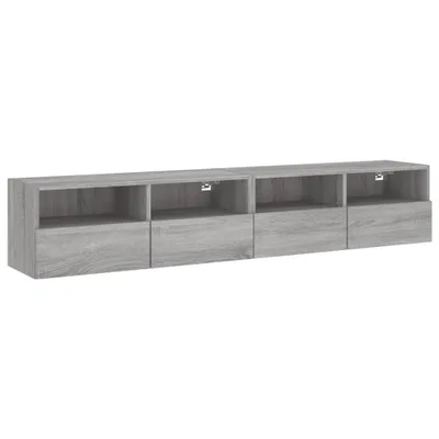 Produktbild von TV-Wandschränke 2 Stk. Grau Sonoma 80x30x30 cm Holzwerkstoff