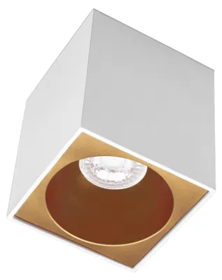 Produktbild von CENTURY ESSENZA Aufputzleuchte SQ GU10 weiß/gold 96 mm