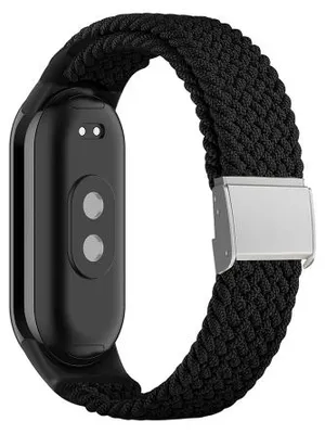 Produktbild von By Qubix Geflochtenes Nylonarmband - Schwarz - passend für Xiaomi Smart Band 8 / 9 / 10