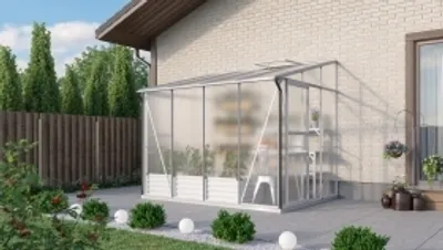 Produktbild von Vitavia Anlehn-Gewächshaus "Osiris 5200" aluminium eloxiert 5,2 m² 6 mm HKP