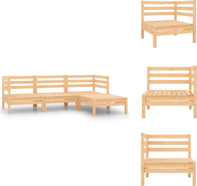Produktbild von vidaXL 4-tlg. Garten-Lounge-Set Massivholz Kiefer -  Gartenmöbel-Sets