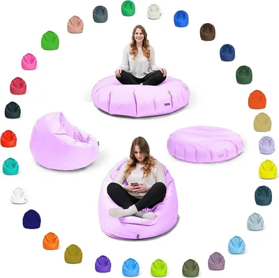 Produktbild von Sitzsack mit füllung 2 in 1 Sitzkissen Bean Bag Outdoor Indoor Wasserfest | Puderflieder 155cm