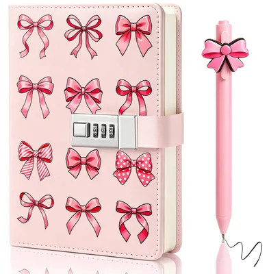 Immagine prodotto di Diario per ragazze, formato A5, in ecopelle, con lucchetto e codice, ideale per appunti personali