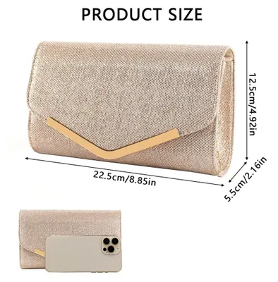 Productafbeelding van SDFWGG Avondtas dames, clutch, enveloptas, schoudertas met ketting, elegant