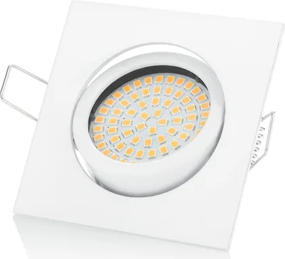 Produktbild von Sweet LED Einbaustrahler flach dimmbar schwenkbar eckig weiß 5W 3000K Einbauspot