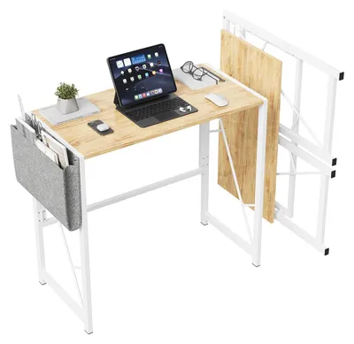 Produktbild von Klapptisch 80x40x75 cm Schreibtisch Metall Holz Holzoptik