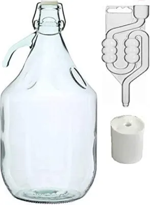 Produktbild von 1 x FLASCHE + STOPFEN + GÄRRÖHRCHEN + BÜGELVERSCHLUSS 5L