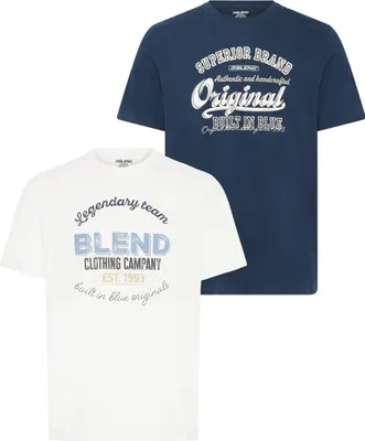 Produktbild von Blend BHBenop 2 Pack Herren T-Shirt Kurzarm Shirt 100% Baumwolle regular fit
