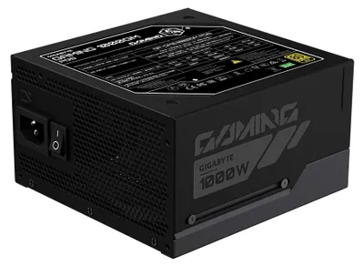 Obrázek produktu pro GIGABYTE GAMING 1000GM PG5, 1000 W, 100 - 240 V, 50/60 Hz, 12 A, Aktivní, 120 W