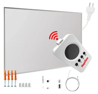 Image de Panneau de chauffage infrarouge mural - Puissance de 300 watts - Dimensions : 60 x 50 cm