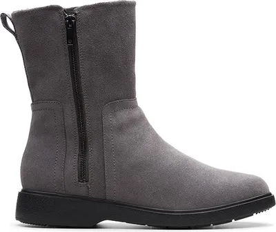 Produktbild von Clarks Damenstiefel Un Elda Mid grau Leder isoliert wasserdicht 39,5