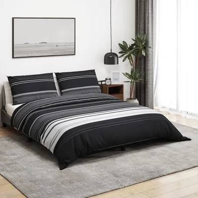 Produktbild von "2026 Promotion" Bettwäsche-Set - Bettbezug - Schwarz und Weiß 240x220 cm Baumwolle - Bettwäschen CC405