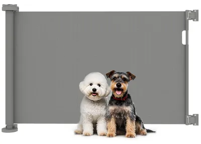 Image de Barrière de sécurité extensible PawHut, 0-136 cm, 87 cm, gris