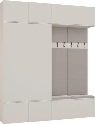 Produktbild von Garderobe Halst DO IV IV - 2 Casten & 2 Zit Module | Farbe: Chapm Beige | Fleisch: 238x200x35 cm