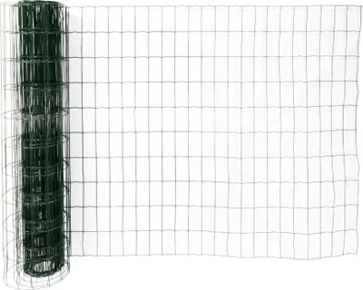 Produktbild von Gartenzaun 100 cm hoch, Zaun mit PVC ummantelt 10 m lang, Drahtzaun grün