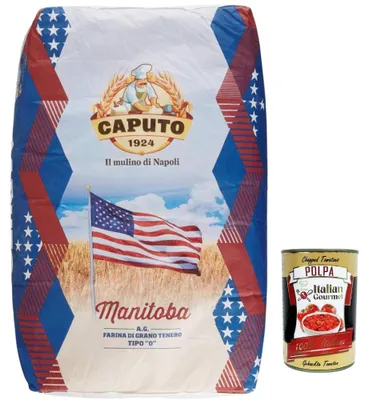 Produktbild von Caputo Italian Gourmet Bundle – Manitoba Weizenmehl Typ 0, 25 kg – starkes Mehl für Pizza, Brot, Focaccia & lange Teigführung – hohe Teigstabilität, gute Elastizität + Italian Gourmet Polpa