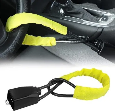 Obrázek produktu pro Robustní přenosný zámek na volant pro osobní automobily, nákladní automobily a SUV (červený).