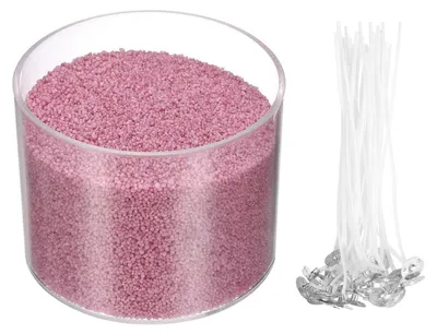 Zdjęcie produktu dla Koraliki woskowe, 400g, kolor wiśniowy, z 30 knotami, idealne do projektów DIY