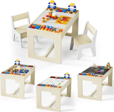 Produktbild von Kindersitzgruppe mit Stauraum und 2 Stühlen für Kinder ab 3