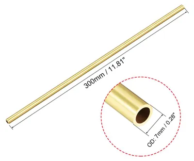 Produktbild von 300mm L?nge Messingrohr 7mm Au?endurchmesser, Nahtlose Gerades Rohr 1mm Wandst?rke, Messing Rundrohr fš¹r Industrie Bauwesen Garten Haushalt Bastelarbeiten Dekoration