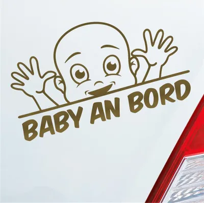 Produktbild von Auto Aufkleber Baby an Bord on Tour Lustig 22x12 cm Gold Sticker Heckscheibenaufkleber